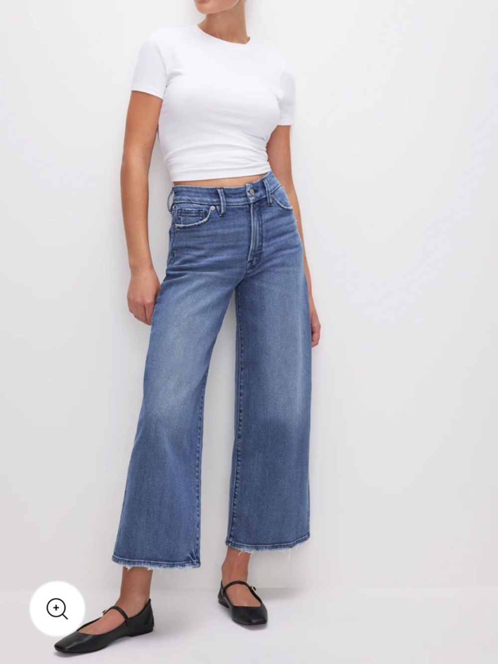 Good American - Good Waist Cropped Palazzo Jeans 🦋